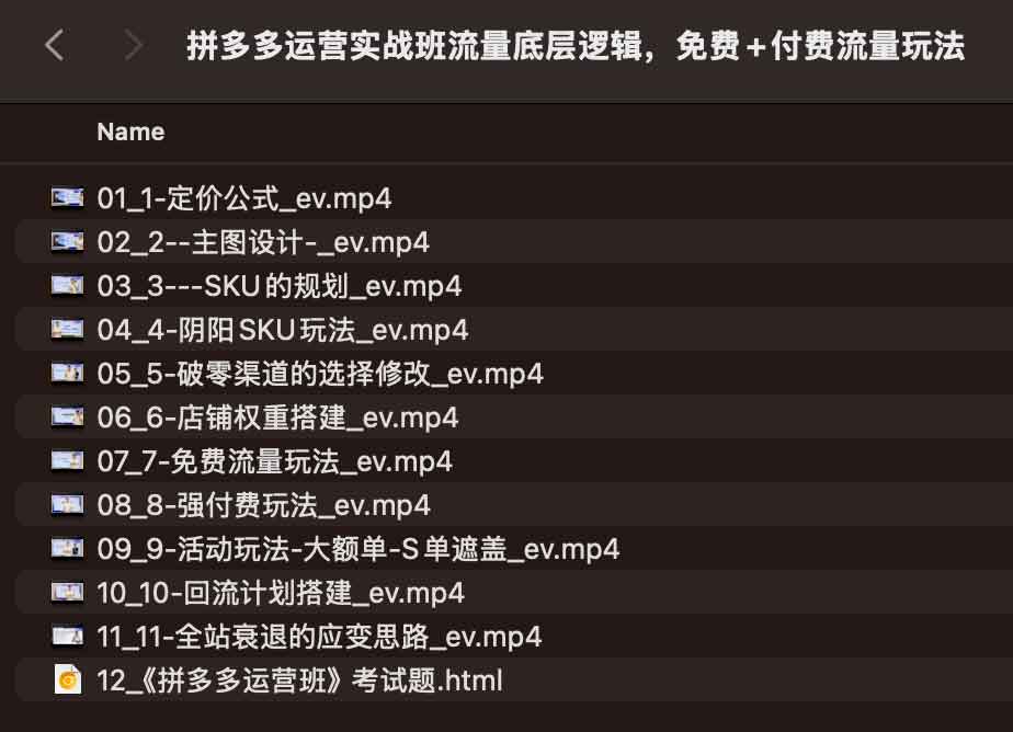 拼多多运营实战班流量底层逻辑，免费+付费流量玩法